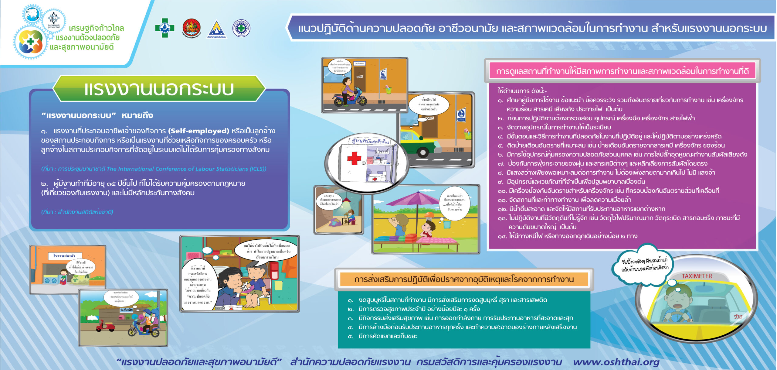 แนวปฏิบัติด้านความปลอดภัย อาชีวอนามัย และสภาพแวดล้อมในการทำงาน สำหรับแรงงานนอกระบบ