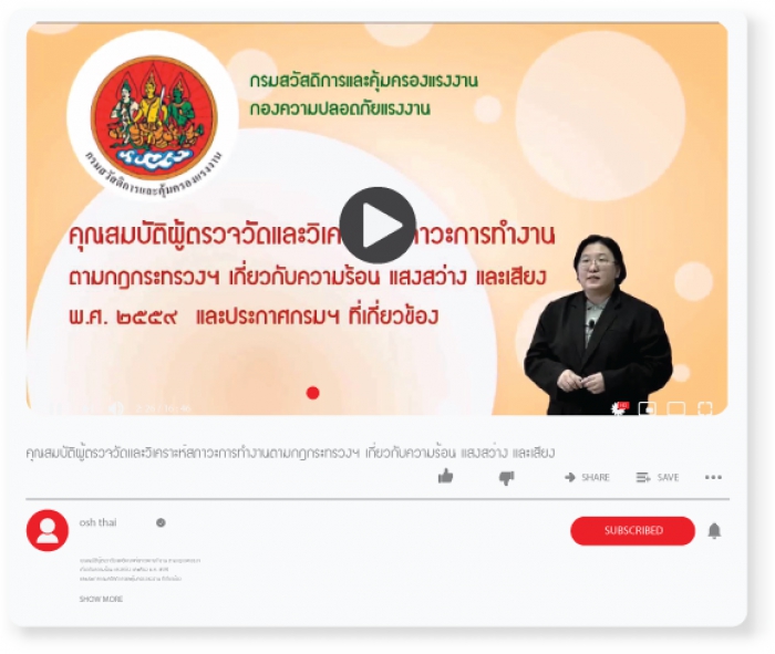 คุณสมบัติผู้ตรวจวัดและวิเคราะห์สภาวะการทำงานตามกฎกระทรวงฯ เกี่ยวกับความร้อน แสงสว่าง และเสียง