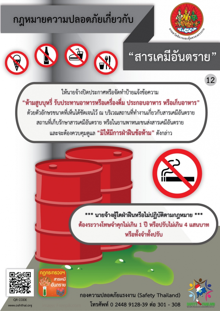 กฏหมายความปลอดภัยฯ เกี่ยวกับสารเคมีอันตราย 12