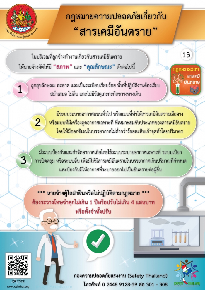 กฏหมายความปลอดภัยฯ เกี่ยวกับสารเคมีอันตราย 13