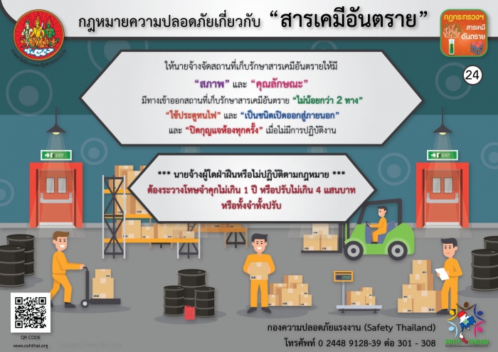 กฏหมายความปลอดภัยฯ เกี่ยวกับสารเคมีอันตราย 24