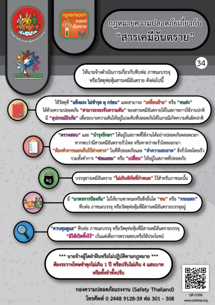 กฏหมายความปลอดภัยฯ เกี่ยวกับสารเคมีอันตราย 34