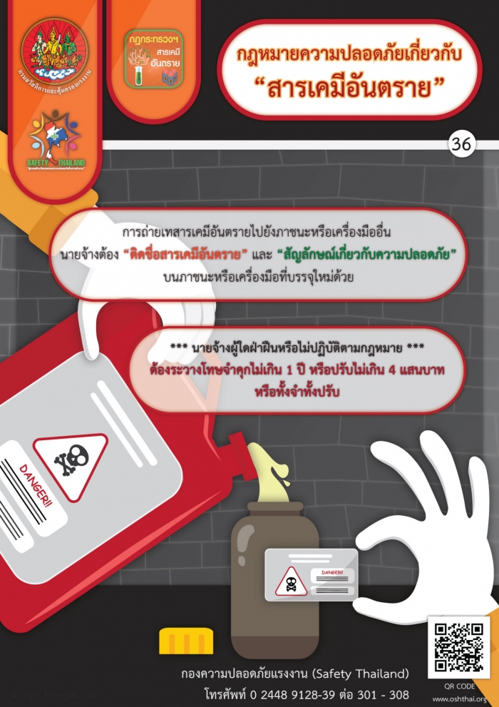 กฏหมายความปลอดภัยฯ เกี่ยวกับสารเคมีอันตราย 36