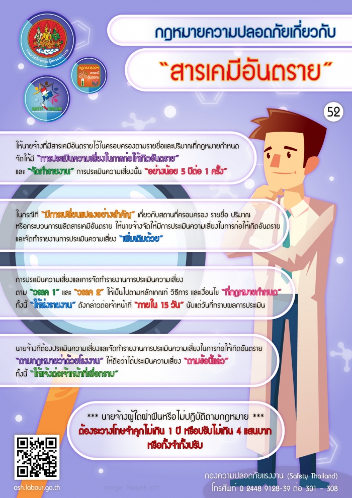 กฏหมายความปลอดภัยฯ เกี่ยวกับสารเคมีอันตราย 52