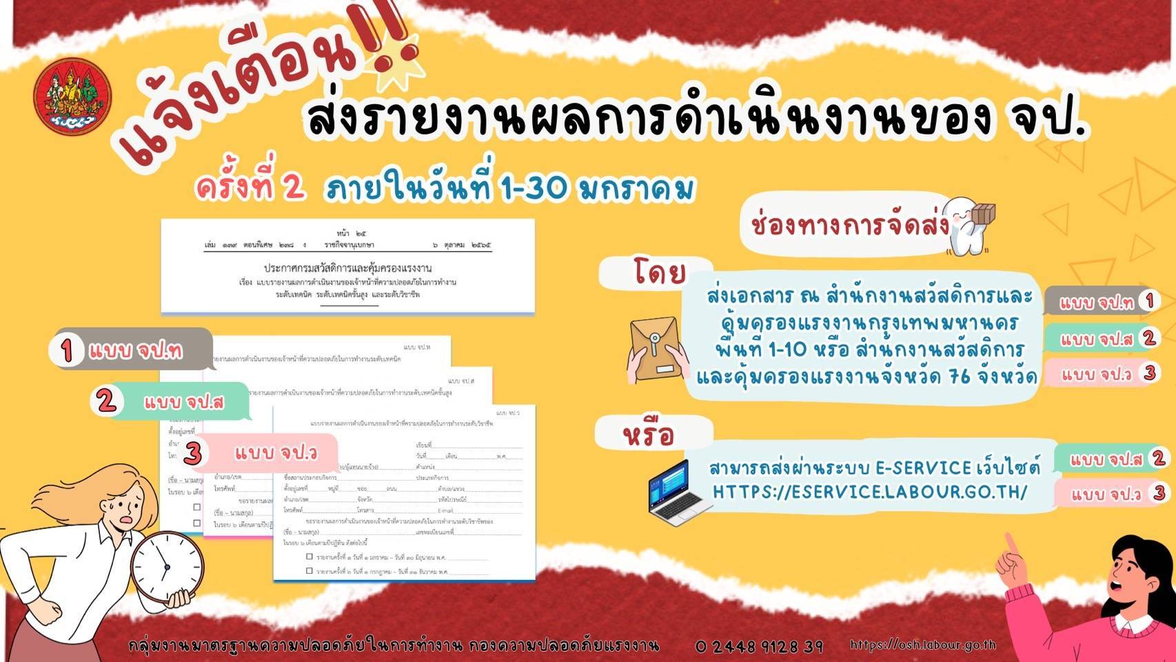 รณรงค์สร้างการรับรู้ เรื่อง แจ้งเตือน ส่งรายงานผลการดำเนินงานของ จป.
