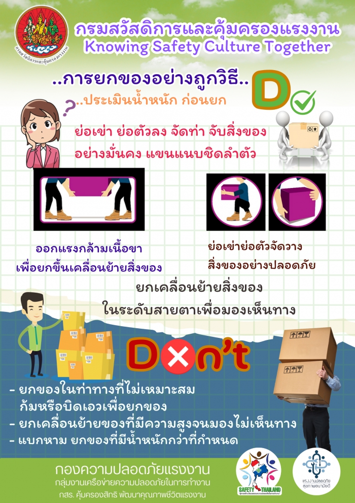 รณรงค์สร้างการรับรู้ เรื่อง การยกของอย่างถูกวิธี