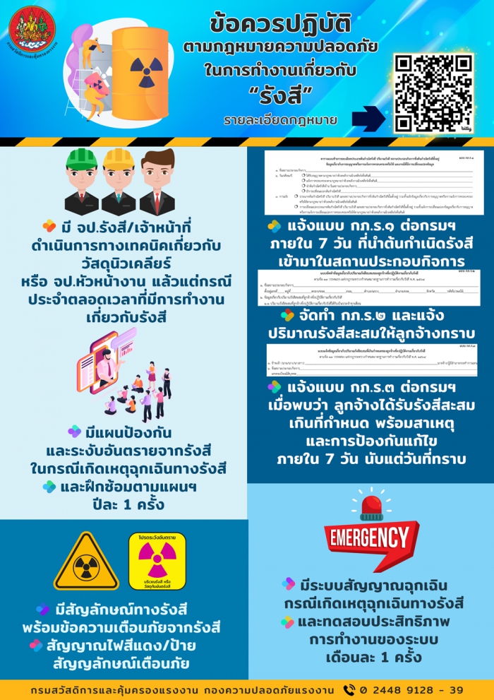 ข้อควรปฏิบัติตามกฎหมายความปลอดภัยในการทำงานเกี่ยวกับ “รังสี”