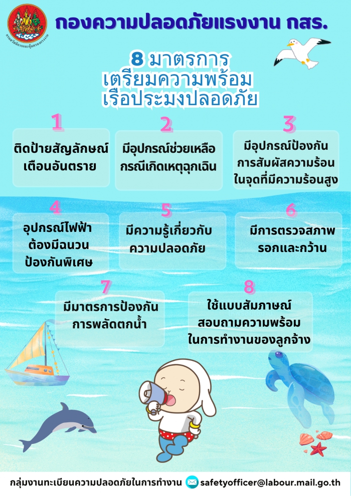 8 มาตรการเตรียมความพร้อมเรือประมงปลอดภัย